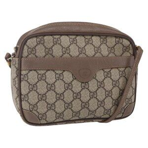 Authentic GUCCI GG Supreme Shoulder Bag PVC Beige Gold 007 115 6423